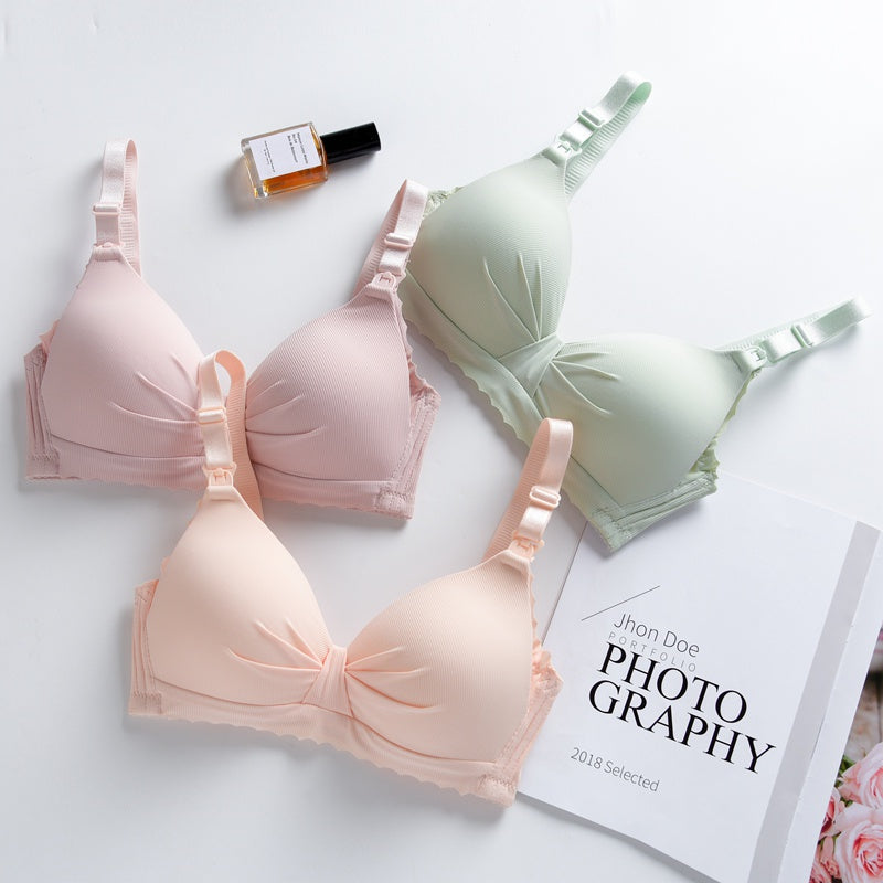 Maternity underwear, nursing bra, postpartum nursing, bra without steel ring, comfortable and breathable cotton bra