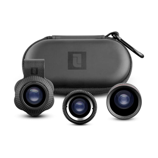 Lifetrons Pro Travel Camera Lens System (Macro, Fisheye, Wide Angle, Zoom, Detachable, Black)