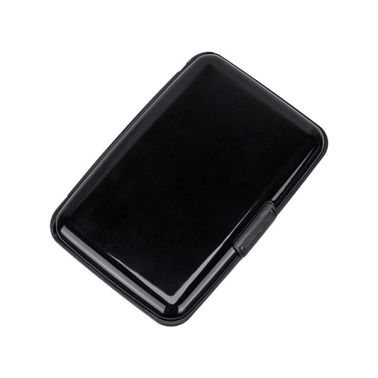 Mini RFID Aluminum Wallet Credit Cards Holder Business Card Case Metal ID Case for Men Women (Black)