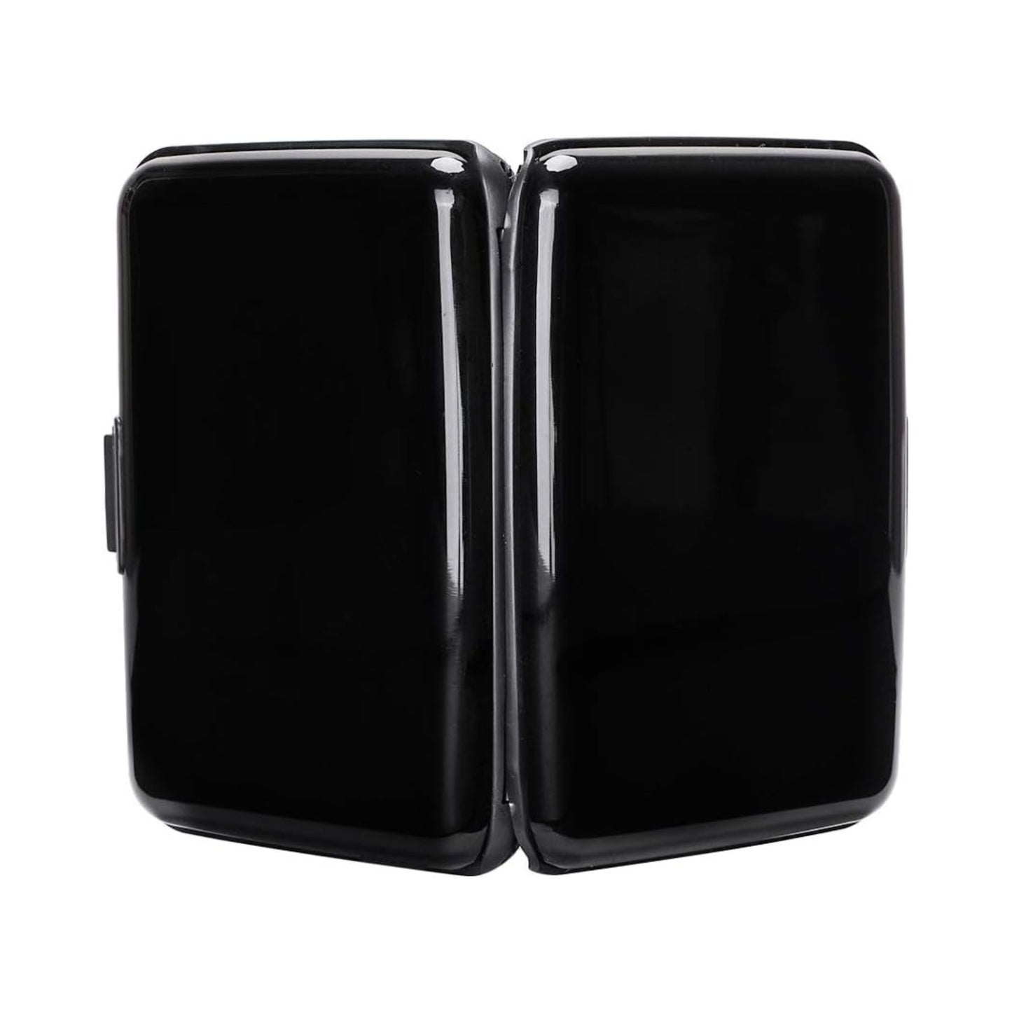 Mini RFID Aluminum Wallet Credit Cards Holder Business Card Case Metal ID Case for Men Women (Black)