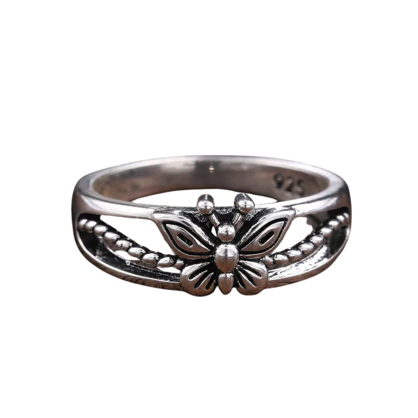 925 Silver Butterfly Filled Ring Girl Personalized Women Party Jewelry Gift Sz 9