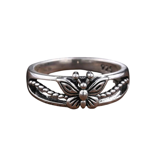 925 Silver Butterfly Filled Ring Girl Personalized Women Party Jewelry Gift Sz 9