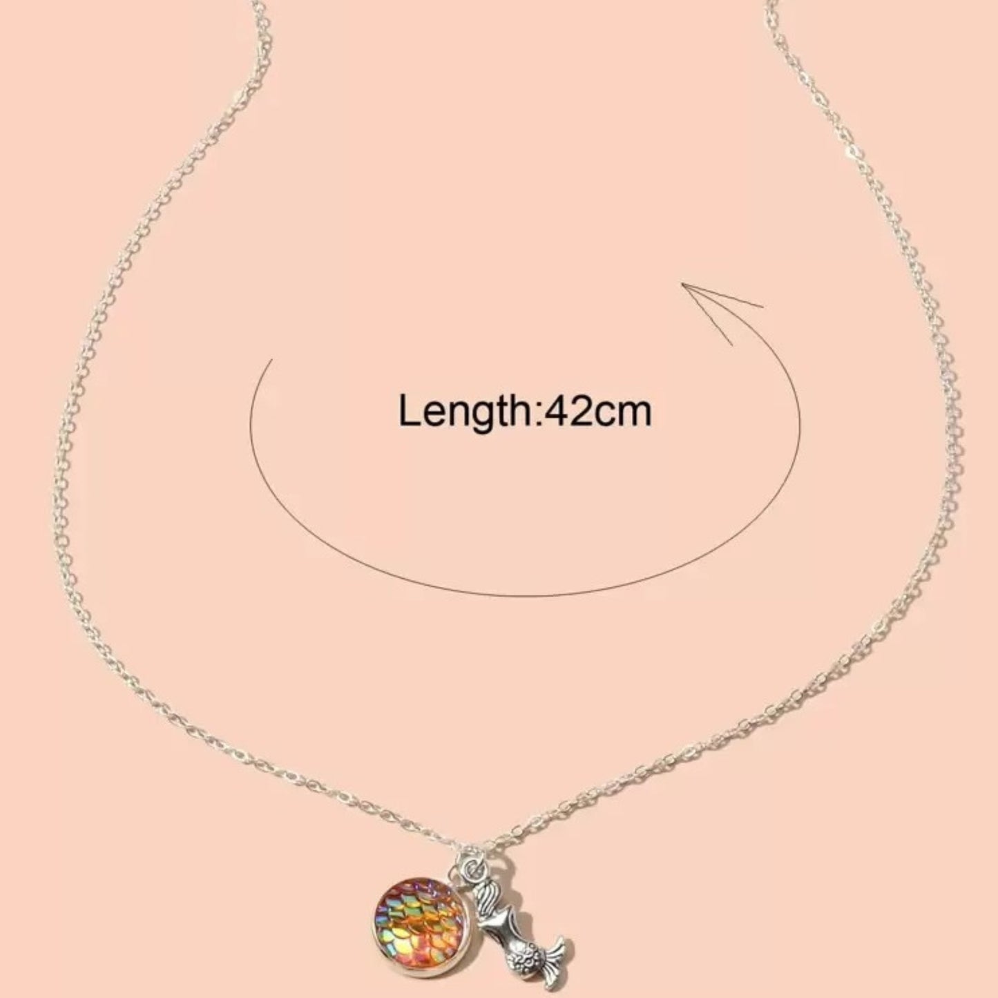 Europe US Fashion Mermaid Scales Minimalist Time Small Pendant Necklace Men Women Jewelry Friendship Gifts