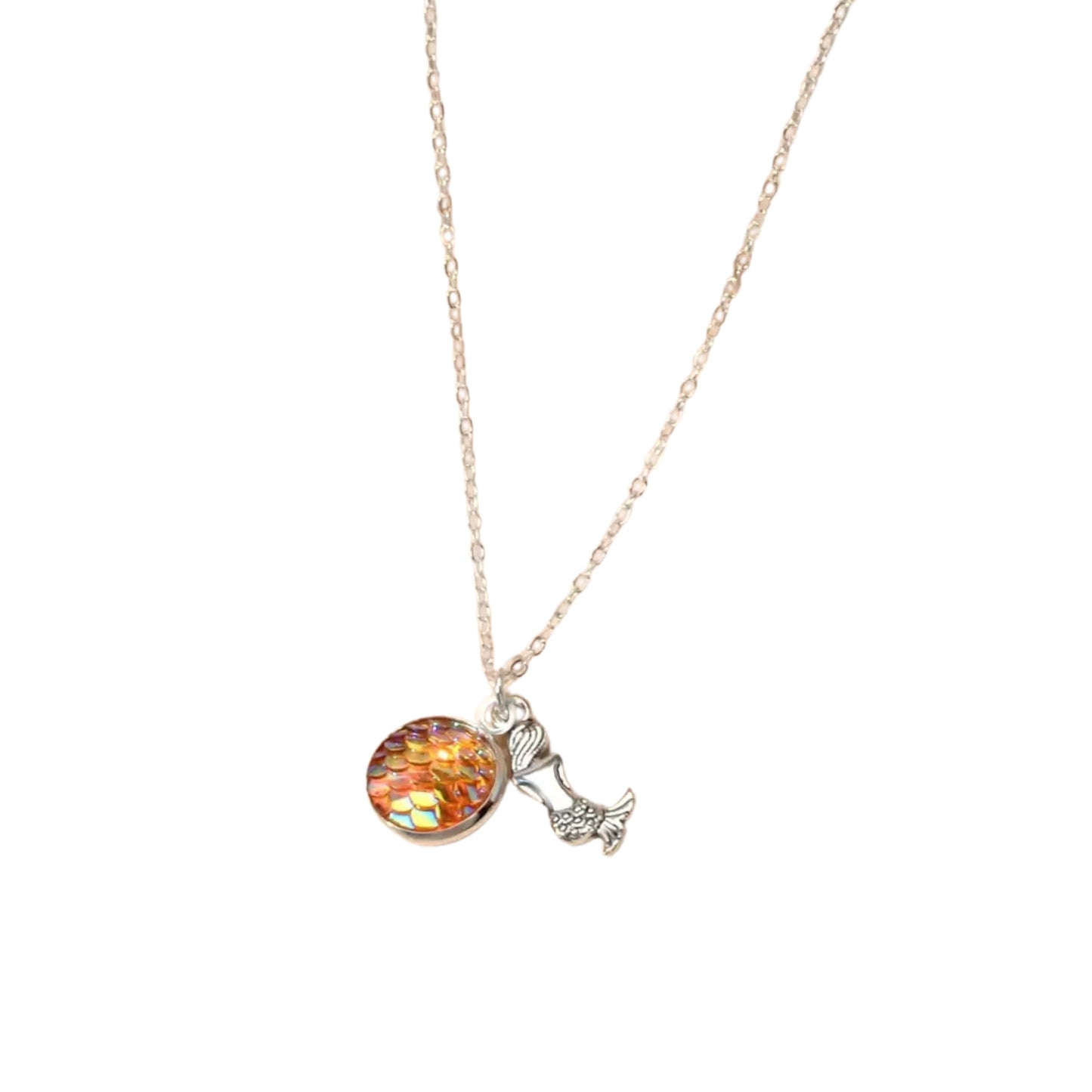 Europe US Fashion Mermaid Scales Minimalist Time Small Pendant Necklace Men Women Jewelry Friendship Gifts