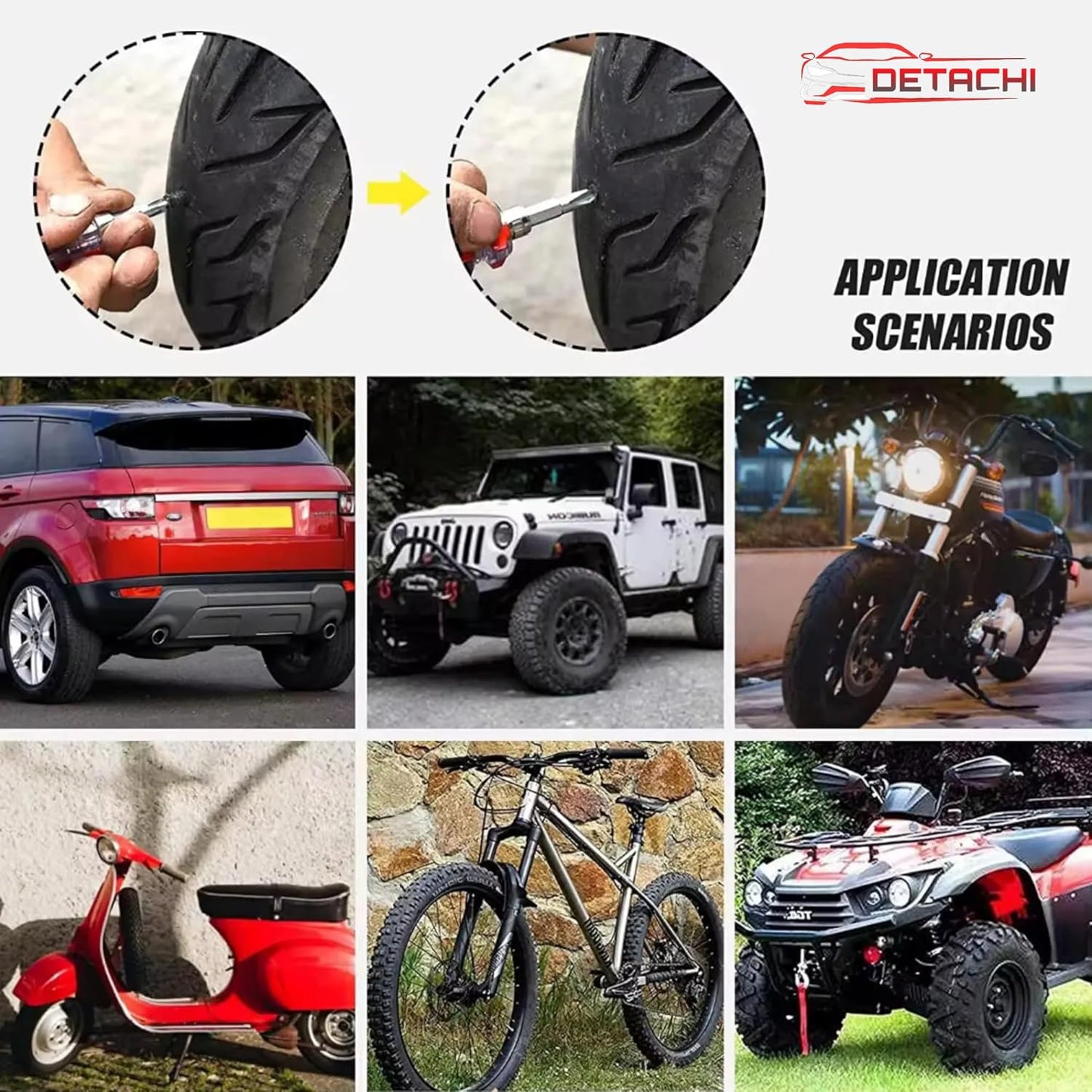 10 Pc's (5Pcs Small & 5Pcs Big Screw) Car Tire Repair Nails, Tyre Repair Rubber Capsule Kit, Self-Service Tire Repair Screws Nail, Quick Puncture Repair Tools for Car, Motorcycle, ATV, Truck