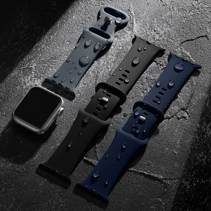 Maledan 5 Pack Soft Silicone Strap - Compatible with Apple Watch Band Series 11 10 9 8 7 6 5 4 3 SE Ultra 3 2 1 Men Women, Breathable Sport Strap for Apple Watch iWatch 49mm 46mm 45mm 44mm 42mm 41mm 40mm 38mm