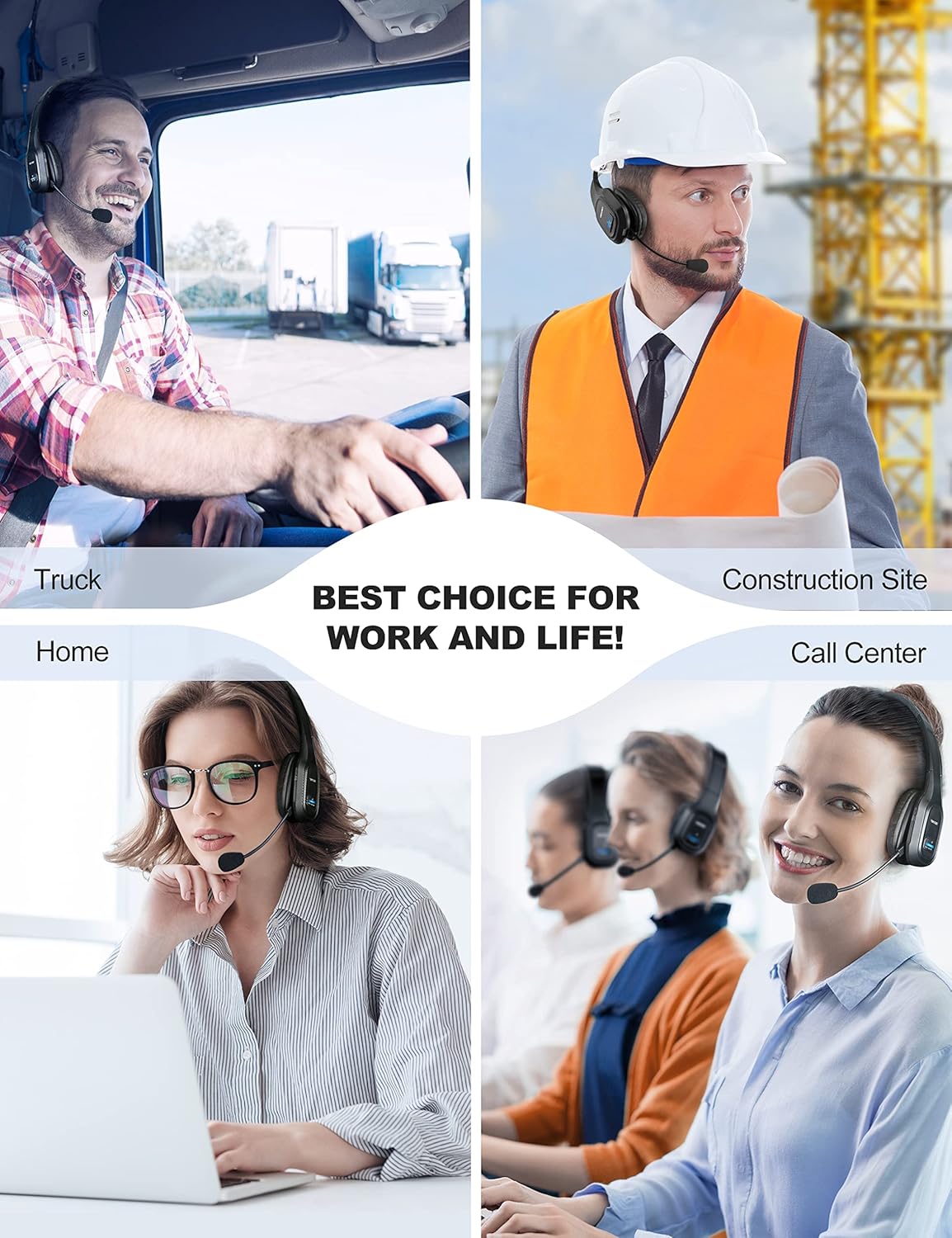 Condition Like A New ( Without Box) TECKNET Trucker Bluetooth Headphones with Microphone Noise Canceling Wireless On Ear Headset, Hands Free Wireless Headset for Cell Phone Computer Office Home Call Center Skype (Black)