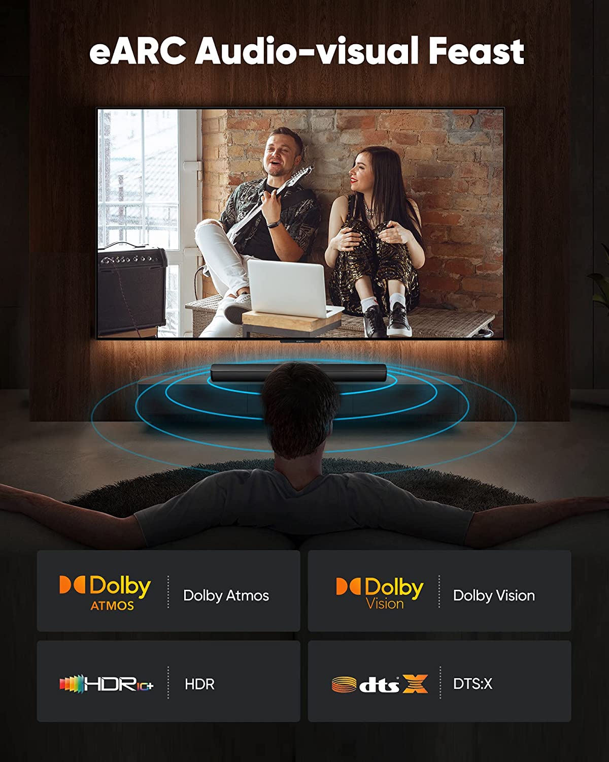 Long 8K HDMI Cable 25FT/7.6M 48Gbps, Highwings 2.1 High Speed Gaming Cord 4K@120Hz 8K@60Hz RTX 3090 eARC 3D Compatible for PS5, UHD TV and Blu-ray Player