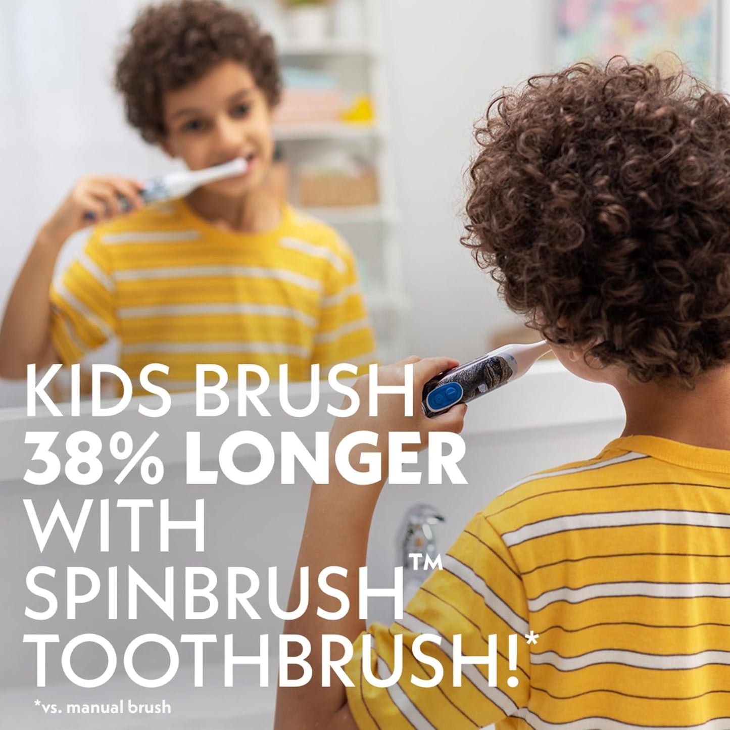 Spinbrush™ Kids Electric Toothbrush, Spiderman™ Battery Powered Electric Toothbrush for Children Ages 3+ with 1 AA Battery, Soft Head Bristles, Leakproof SoftSwitch, Ready-to-Use