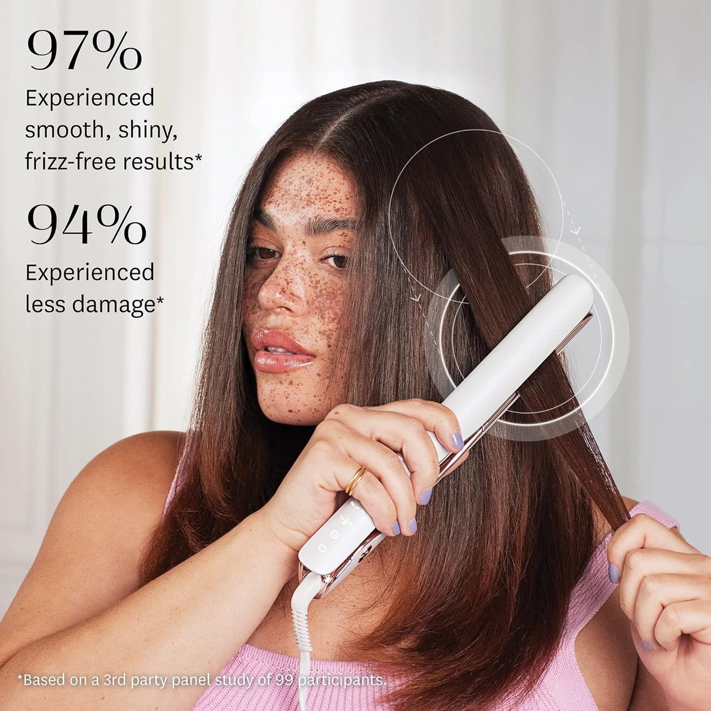 Like A New T3 Smooth ID 1” Flat Iron with Touch Interface - Digital Ceramic Flat Iron with Interactive HeatID Technology for Automatic Heat Setting Personalization