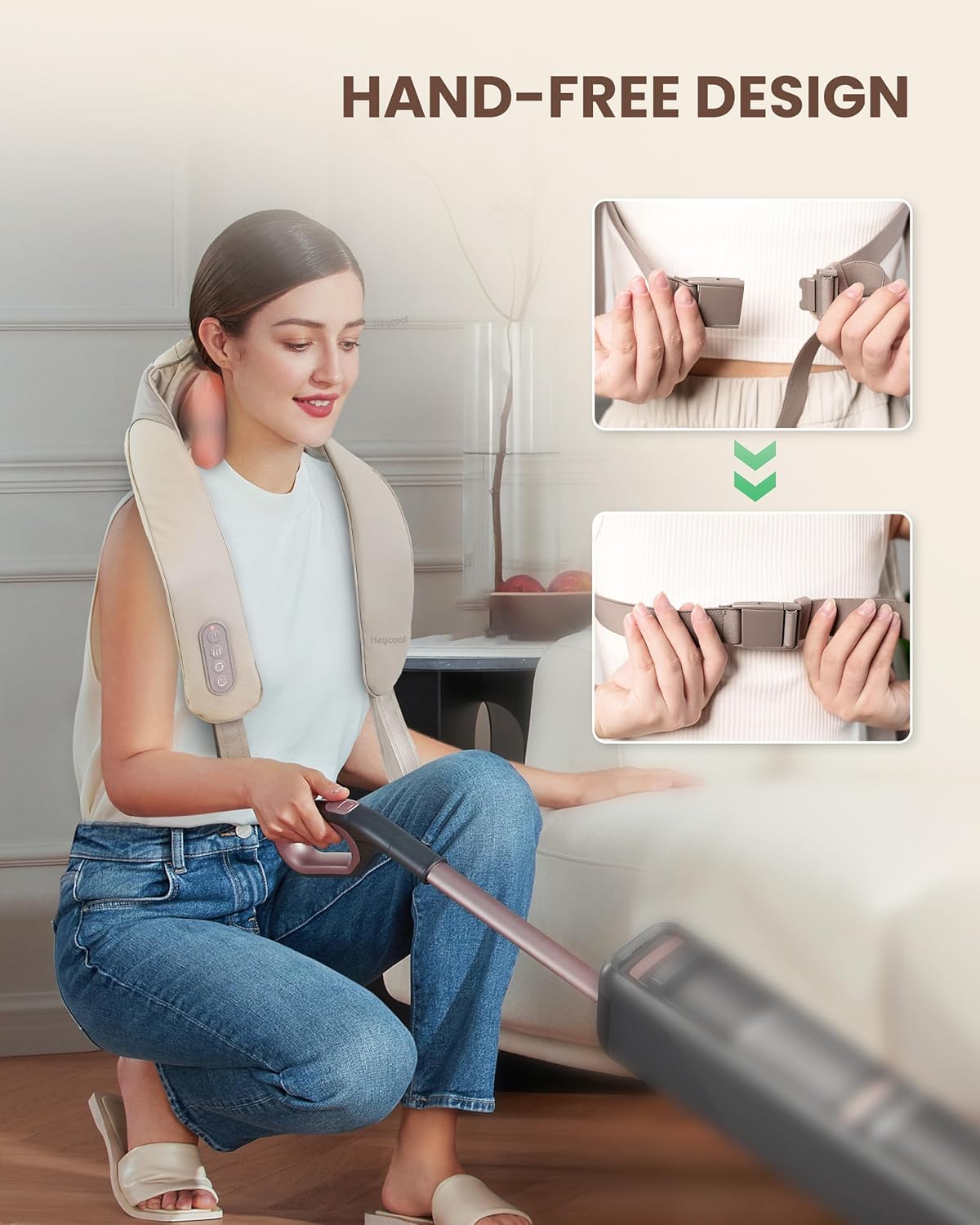 Cordless Neck Massager with Heat, FSA Eligible HSA 4D Deep Kneading Neck Shoulder Massager for Pain, Wireless Shiatsu Back Massager Pillow, Gifts for Men, Women Rechargeable