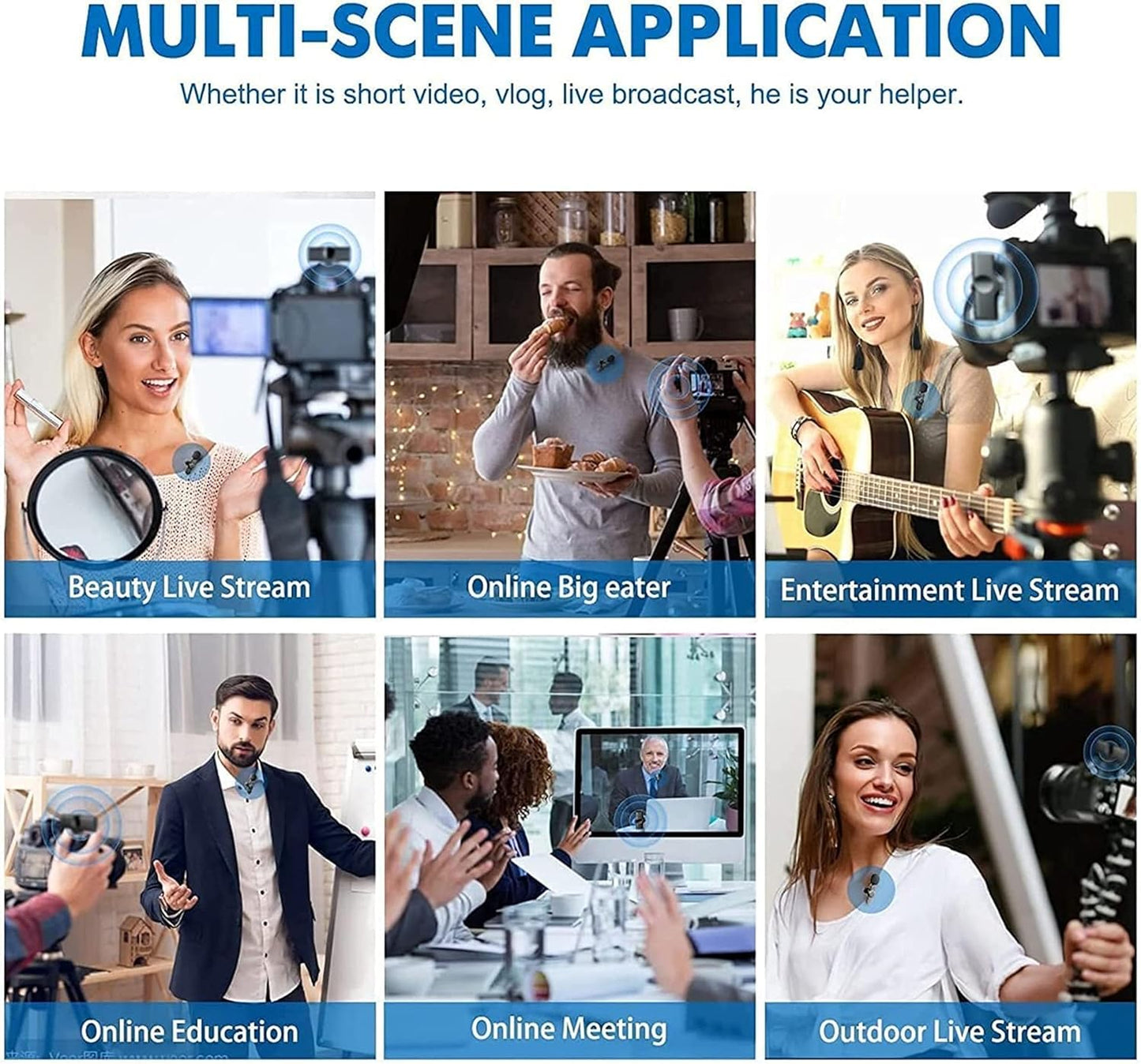 Like A New K8 Wireless Microphone, Digital Mini Portable Recording Clip Mic with Receiver for All Type-C Lightning Mobile Phones Camera Laptop for Vlogging YouTube Online Class, Zoom Call