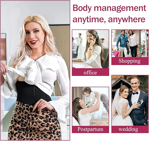 Slimming Tummy Shaper, Women's Slimming Tummy Shaper, Women's Slimming Corset, Body Shaper for Stomach, Waist Trainer, Waist Trainer, Size M, Black, M