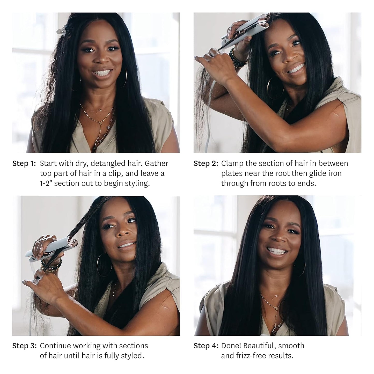 Like A New T3 Smooth ID 1” Flat Iron with Touch Interface - Digital Ceramic Flat Iron with Interactive HeatID Technology for Automatic Heat Setting Personalization