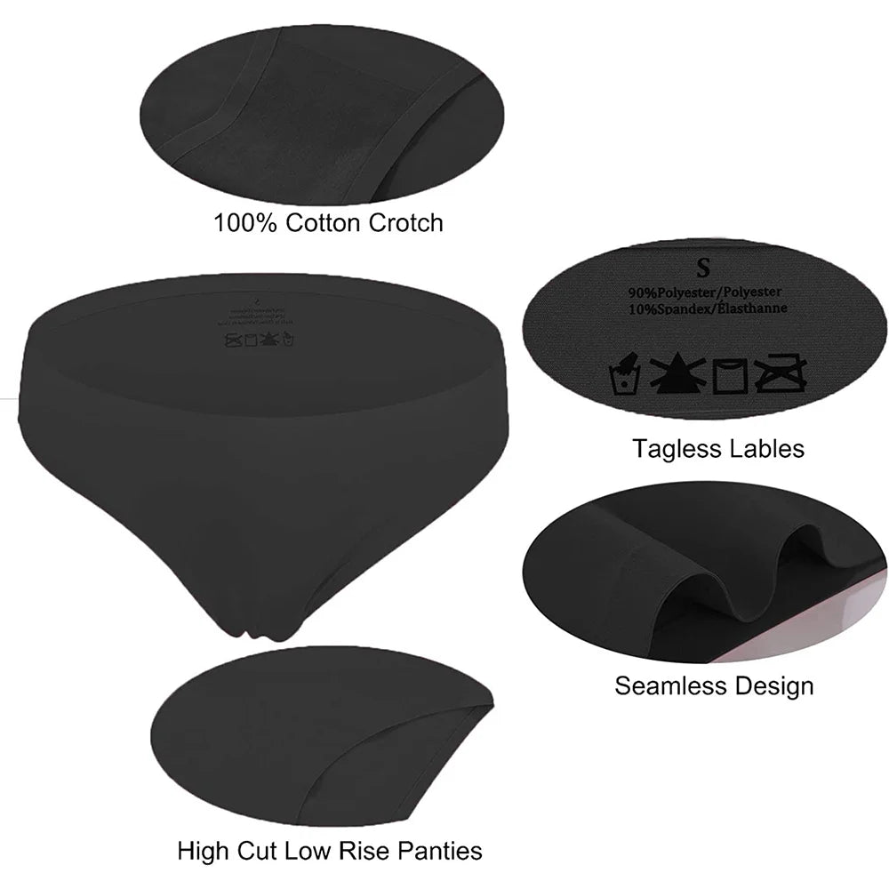 Finetoo Seamless Underwear For Women No Show Stretch Bikini Panties Soft Hipster Briefs XS-XL 5 Pack