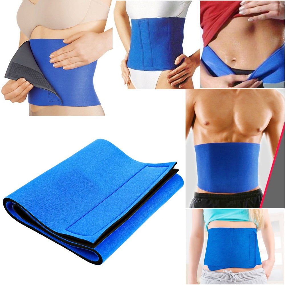 Elastic Waist Trimmer, SBR Neoprene Material Sports Support Belt for Body Slimming Trainer Women Weight Loss Workout Fitness Back Belts Body Care Blue