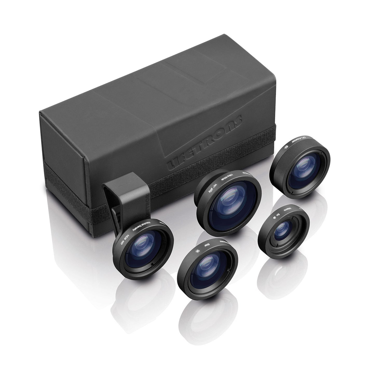 Lifetrons 5 In 1 Photo Essentials Premium Lens Set - for Smartphones & Tablets - Includes 5 Lenses ( Neutral Density (ND8) Lens, 5x Macro Lens, Star Lens, Polarized Lens , Ultra-Wide (140°) Lens)