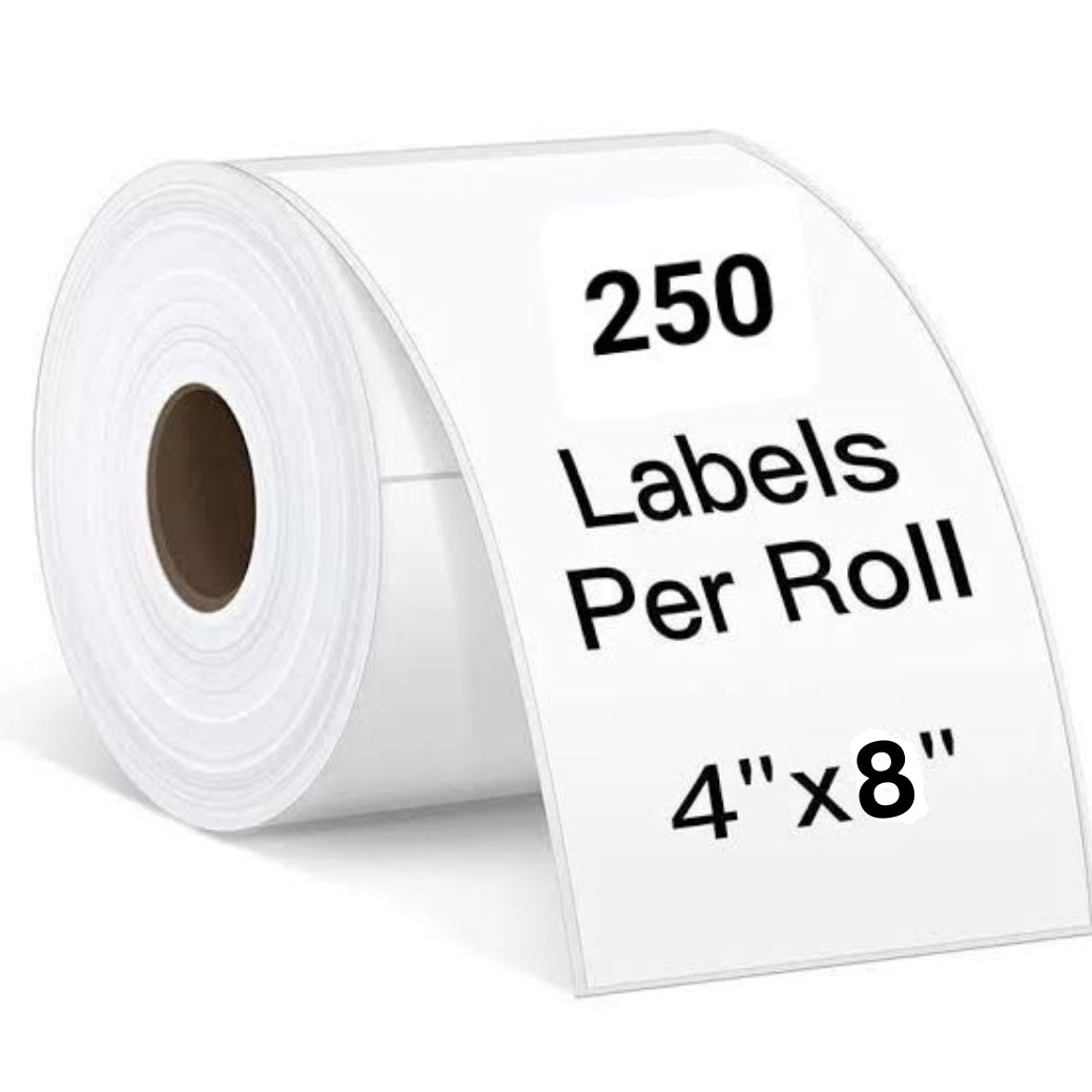 250pcs Thermal Shipping Address Labels - Direct Thermal Shipping Labels 4"x6" / 4"x5" / 4"x8" for Label Printer - Address Label Paper Compatible with MUNBYN, Rollo, and Other Thermal Printer, 1 Pack(250 Roll/Pack)