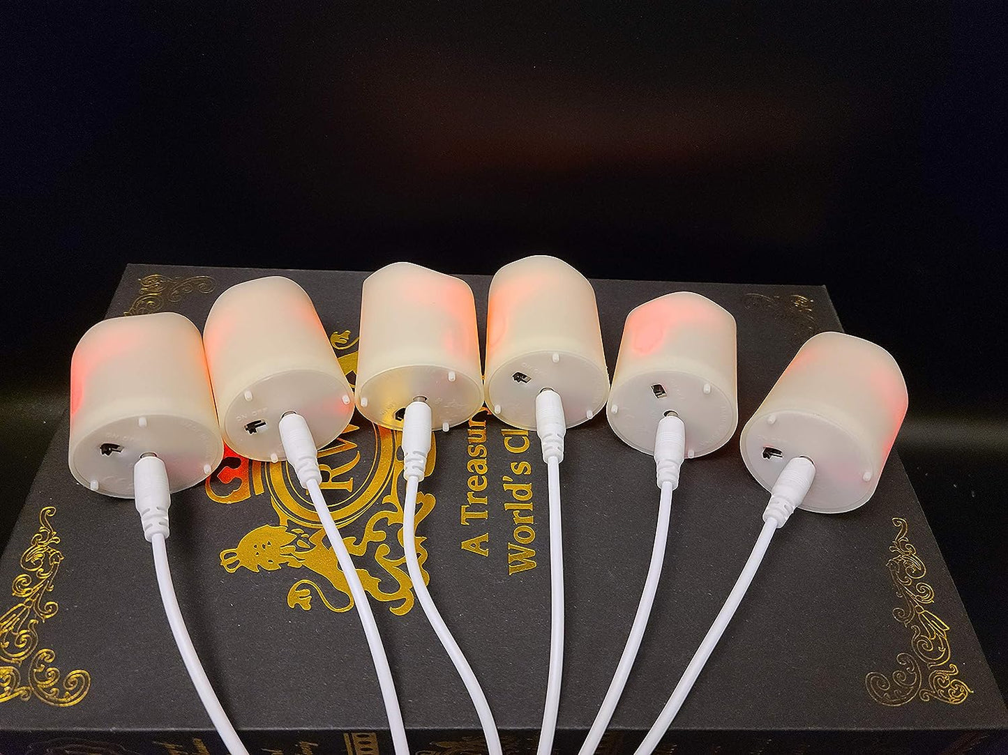 LED Tea Lights Rechargeable Candles with USB Charging Cable, 6 PCS Votive Tea Light with Remote, Flameless Flickering Warm White Tealights Candle for Halloween, Pumpkin Light, Christmas Decoration