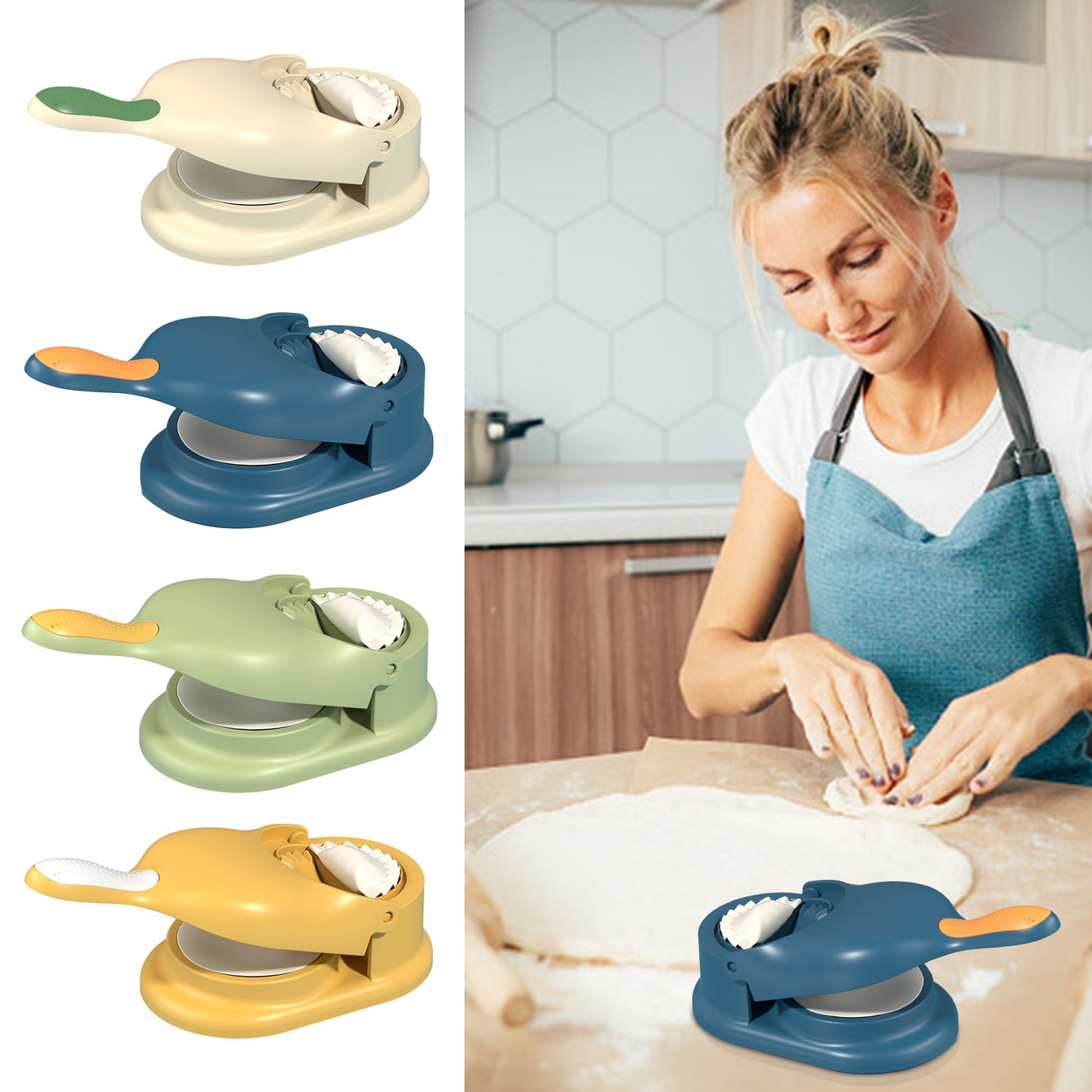 2 In 1 Dumpling Maker,Dumpling Press Skin Maker Machine,Manual Dumpling Maker Mould,Multifunctional Dumpling Wrapper Making Tools for Making Dumplings and Ravioli