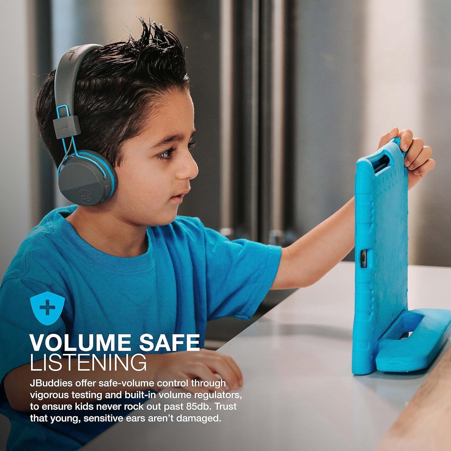 JLab JBuddies Studio Kids Headphones Wireless - Bluetooth Headphones Kids for Boys & Girls, Volume Limited Childrens Earphones with Mic, 24+ Hr Playtime, Noise Isolation, Sharing & Wired Mode