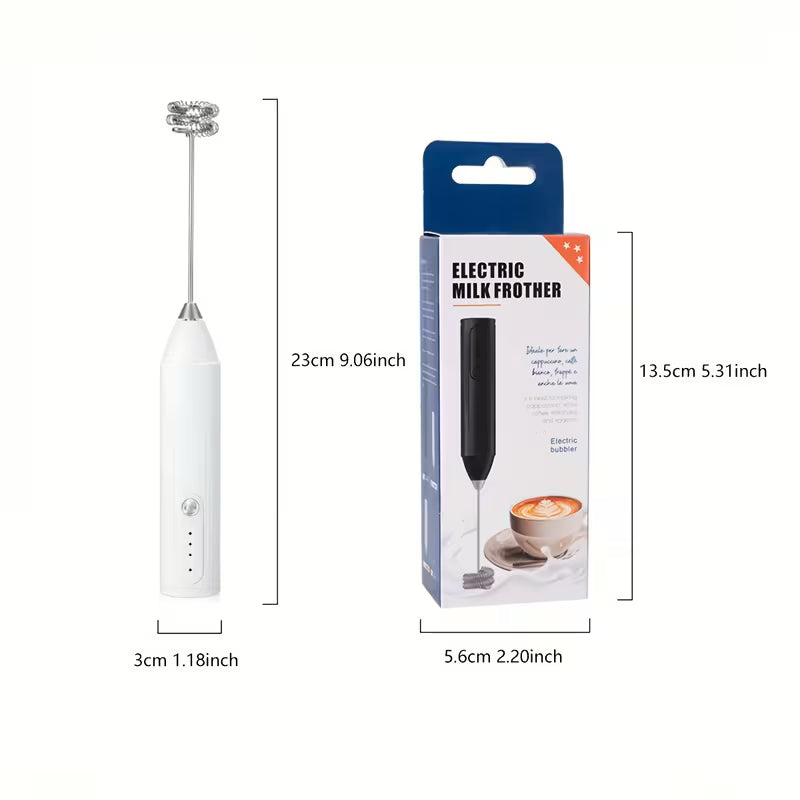 Electric Coffee Beater Stainless Steel USB Rechargeable Coffee Frother with Electric Handheld Milk Frother, 3 Adjustable Foam Settings for Eggs, Milk, Lattes, Coffee, Matcha, Cappuccinos, And Hot Chocolate