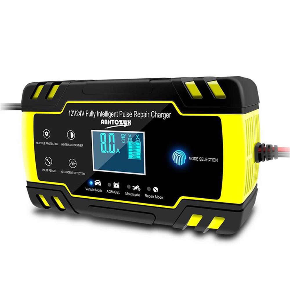 Pulse Repair 12V-24V 8A Full Automatic Car Battery Charger Wet Dry Lead Acid Battery-chargers Digital LCD Display
