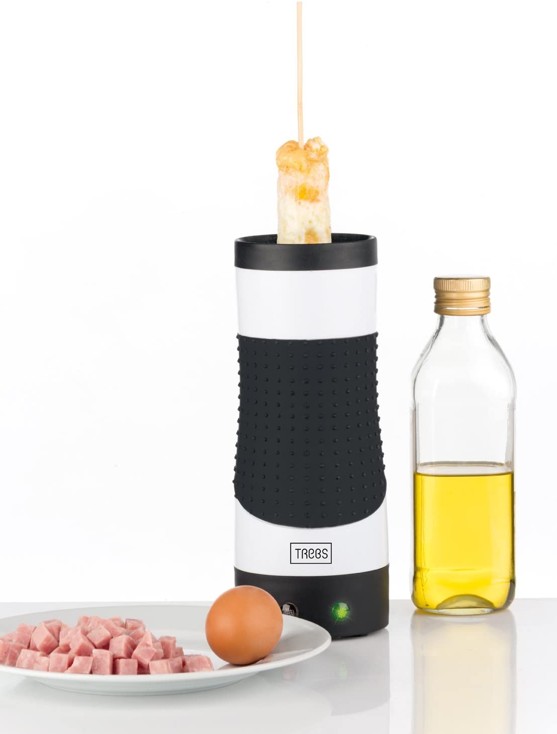 Original Brand Trebs Cooker Vertical & Egg Roll Maker non-stick coating With wooden sticks and oil distributor and recipes