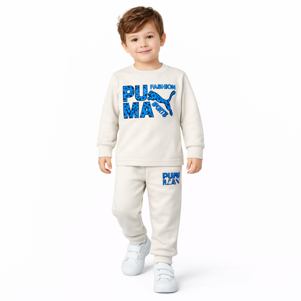 Minime Kids Printed Fleece Tracksuit Sweatshirt & Sweatpants for Boys & Girls Soft & Cozy Fleece Suit for Kids – Children’s Warm Fleece Co-Ord Set Stylish Sweatshirt + Pajama Suit