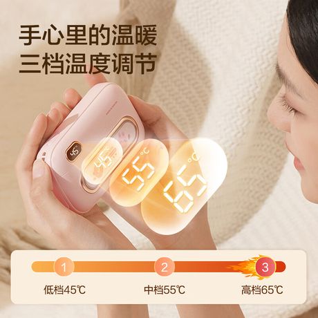 Portable Hand Warmer, With 8000mah Power Bank Hand Heater Pwer Bank, Pocket Size USB Rechargeable Hand warmers, Safety Protection and 3 Levels, Quick Heating Hand Heaters, Poer Bank Function