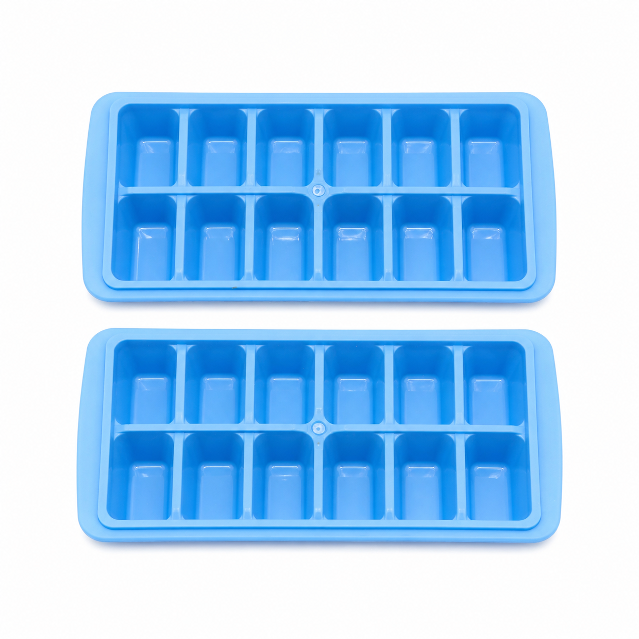 Ice cube tray 12 cube (Pack 2) Easy To Release Ice Trays, Ice Mould, Ice Cubes Maker, Single Rope Handle Design Home Shop