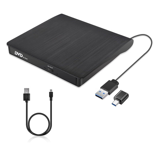 Himap CD Drive External CD-ROM DVD Drive CD DVD Burner Optical Drive for Laptop Portable USB Drive Disc Reader Compatible with Laptop Desktop PC Windows Linux OS Apple Mac (Black)
