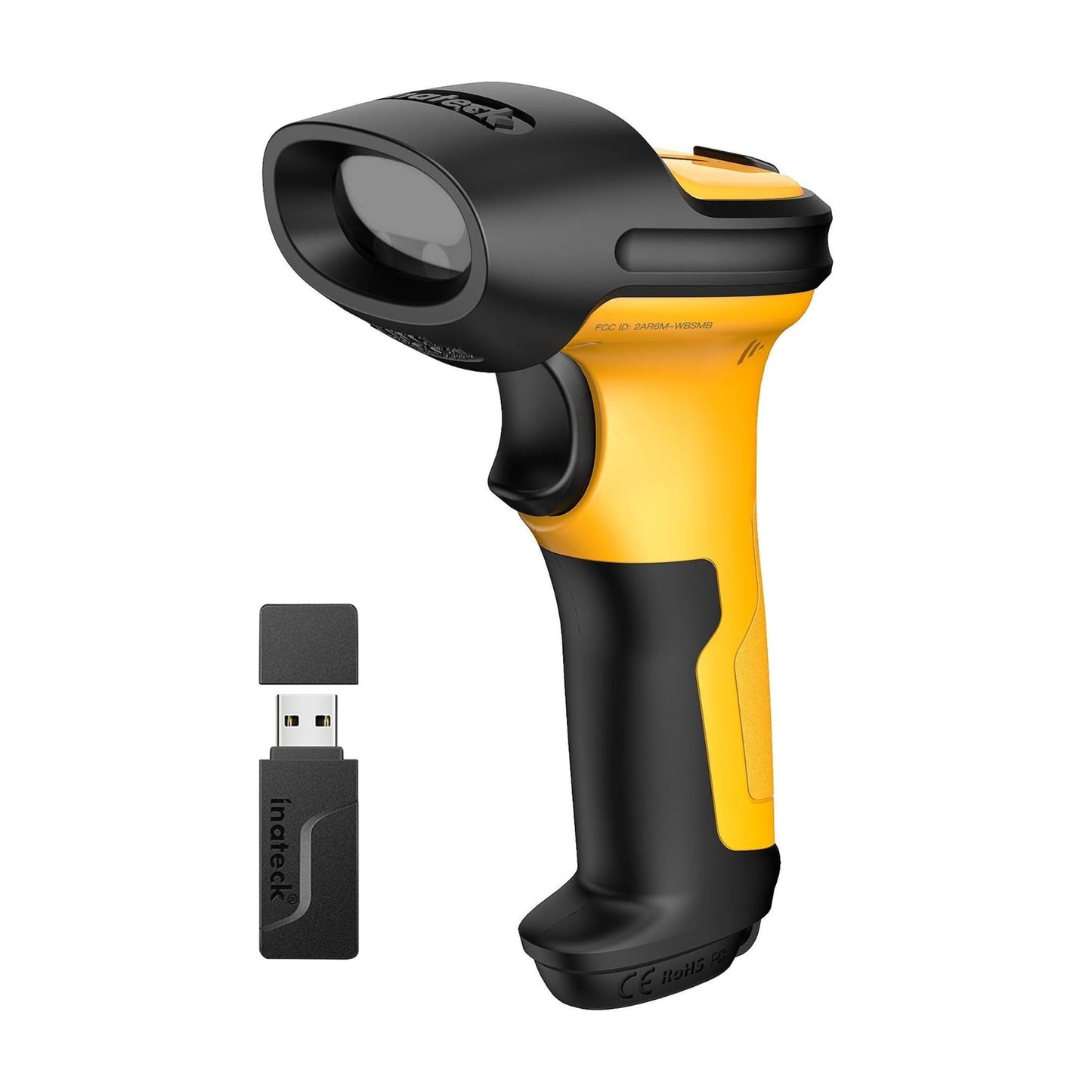 Inateck Barcode Scanner Wireless, 2.4GHz, 2600mAh Battery, 60M Range, Automatic Scanning, P6