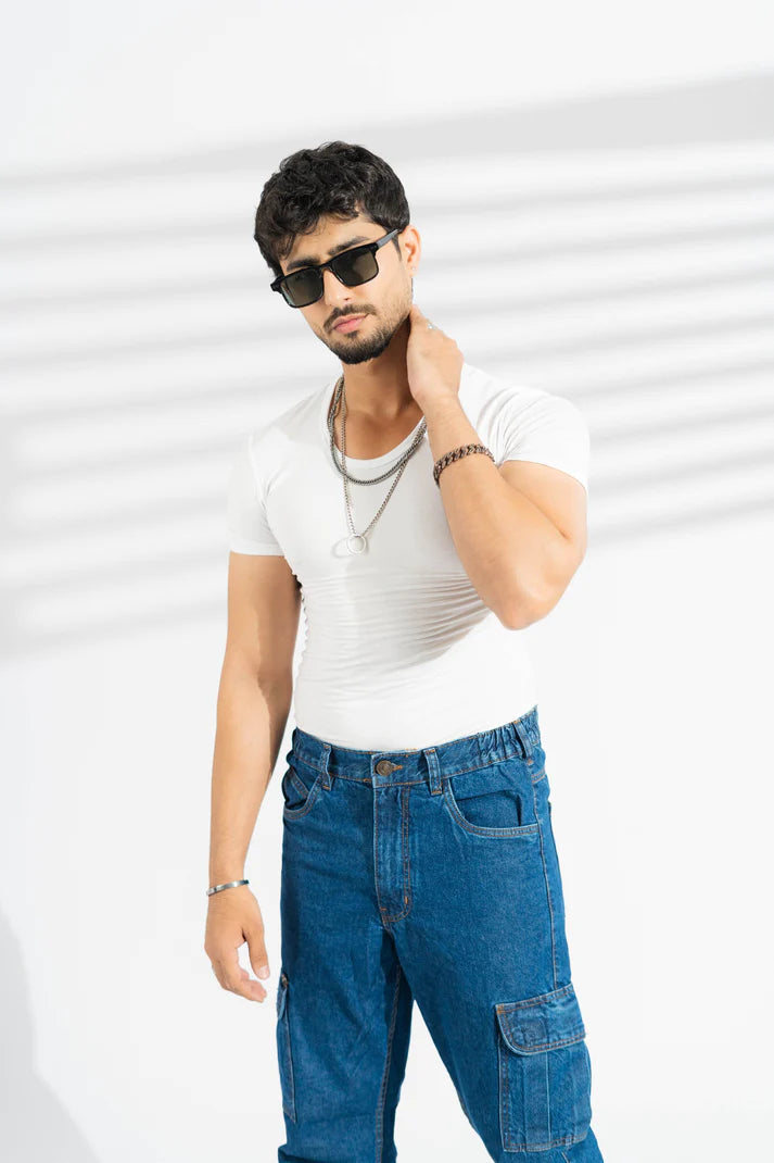 Nouvelle Mariee Men's Round Neck Vest (Banyan) Half Sleeves- Original BodyFit Cotton Vest -Inner wear Long Tail Tee Shirt Made in Korea