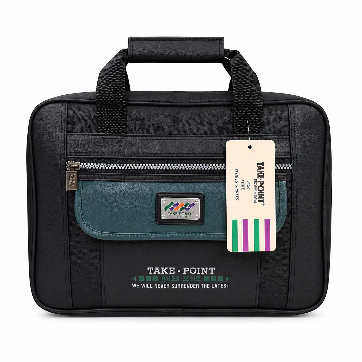 TAKE-POINT Multi-Functional Mini Laptop Briefcase for Men – Stylish Leather Office Bag with Spacious Compartments, Secure Zippers & Comfortable Handle