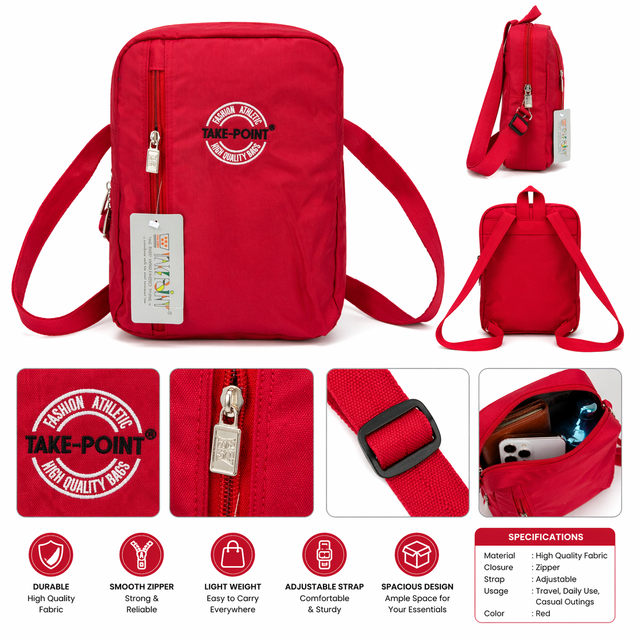 TAKE POINT Backpack Korean Style Multi-Purpose Travel Bag – Durable, Spacious & Trendy Organizer for Dress, Books, Makeup, Toiletries & Daily Essentials