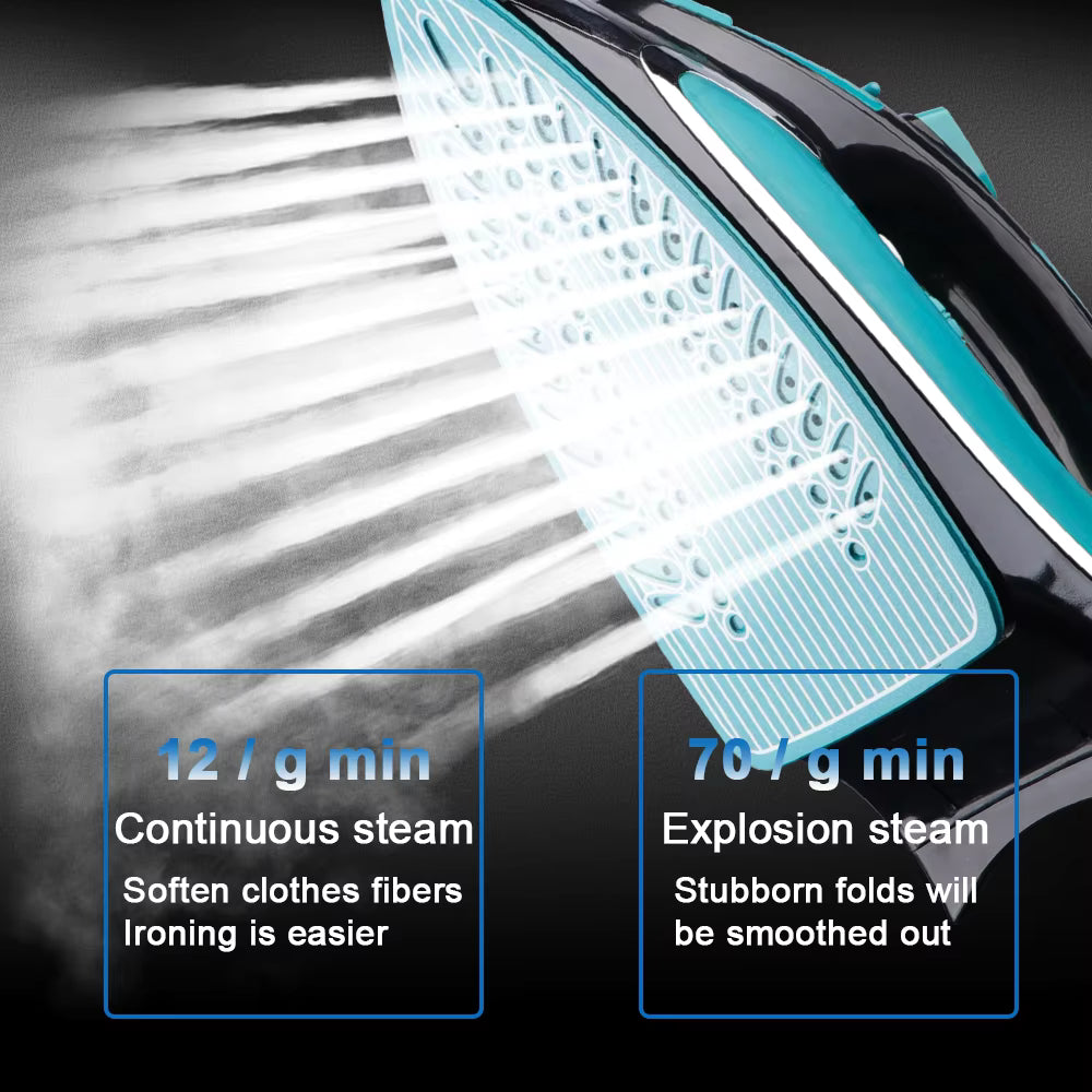 RAF Electric Steam Iron, Ceramic Coated Plate Flat Iron Home Appliances 2400W, R.1193G