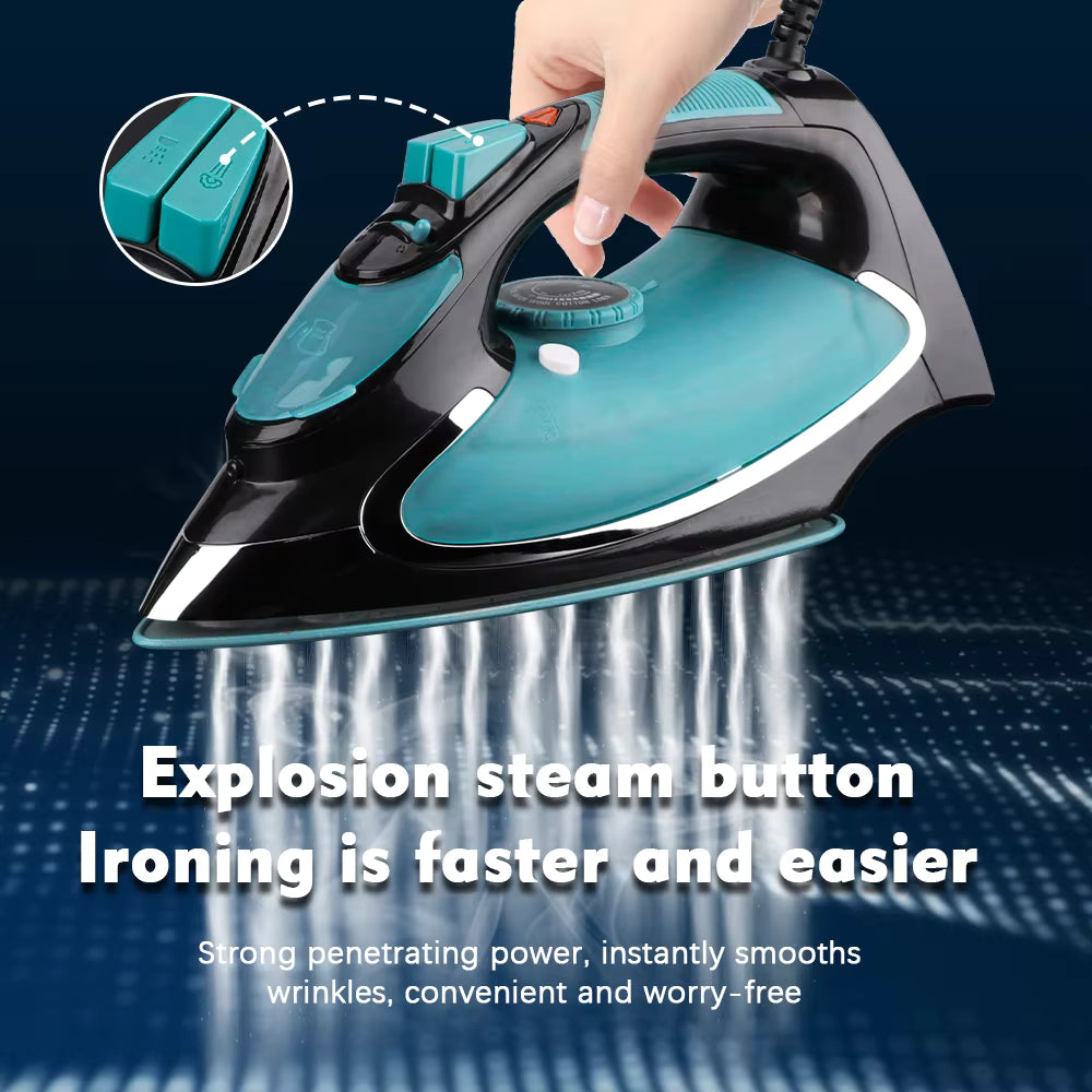 RAF Electric Steam Iron, Ceramic Coated Plate Flat Iron Home Appliances 2400W, R.1193G