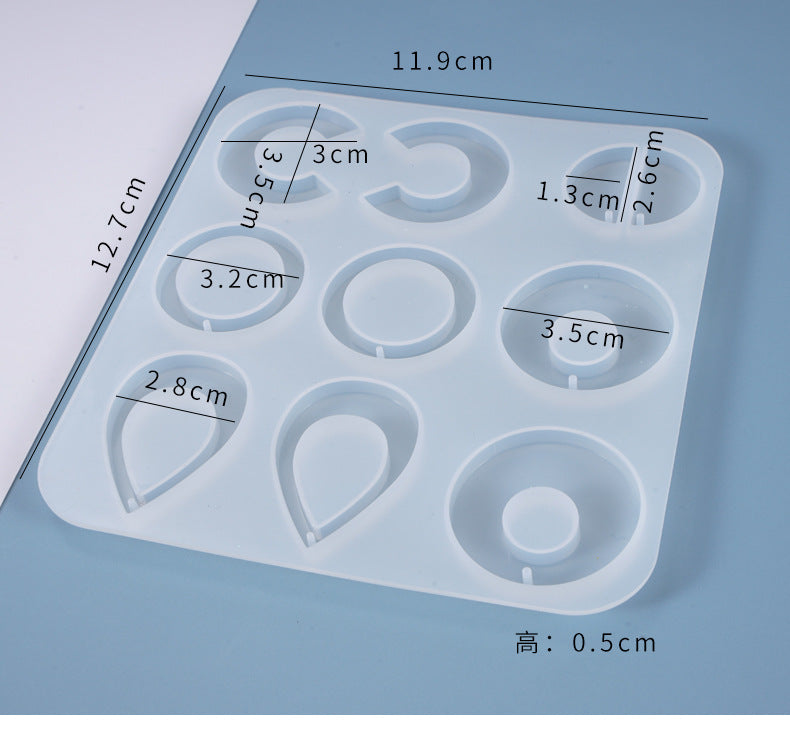 Silicone Earring Mold Earring Resin Mold Jewelry Making Casting Tools Earring Hooks for Craft DIY Charms Pendant Earring Making