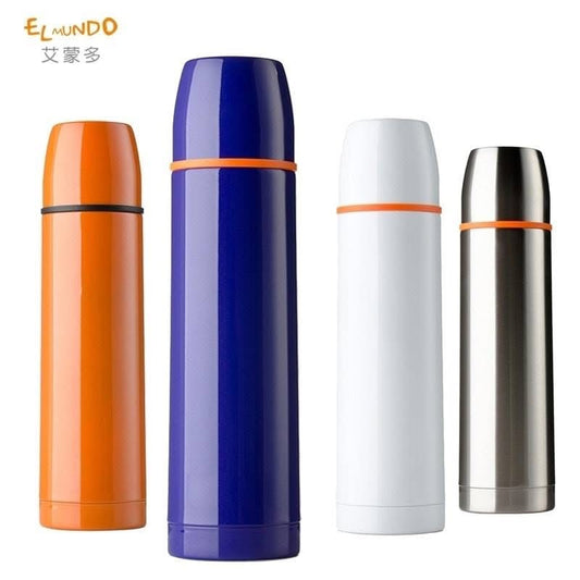 High Grade Vacuum Flask 350ml Hot and Cold Water Bottle with Push-Down Lid Double Walled Stainless Steel Bottle for Travel, Home, Office, School, Picnic, Steel Thermos 0.35L