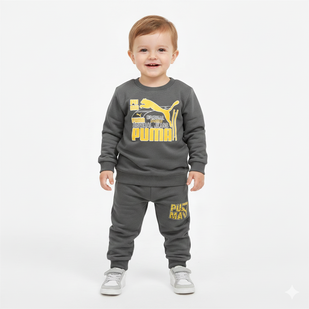 Minime Kids Printed Fleece Tracksuit Sweatshirt & Sweatpants for Boys & Girls Soft & Cozy Fleece Suit for Kids – Children’s Warm Fleece Co-Ord Set Stylish Sweatshirt + Pajama Suit