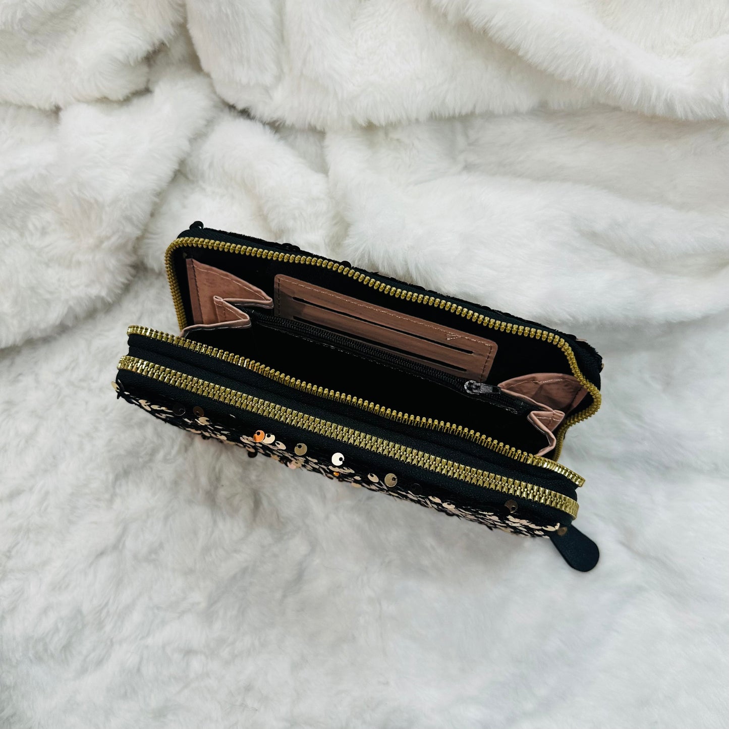 Clutch for Girls – Stylish Sequins Double Zip Clutch for Women and Girls | Elegant Bridal Party Handbag | Wedding & Festive Evening Purse