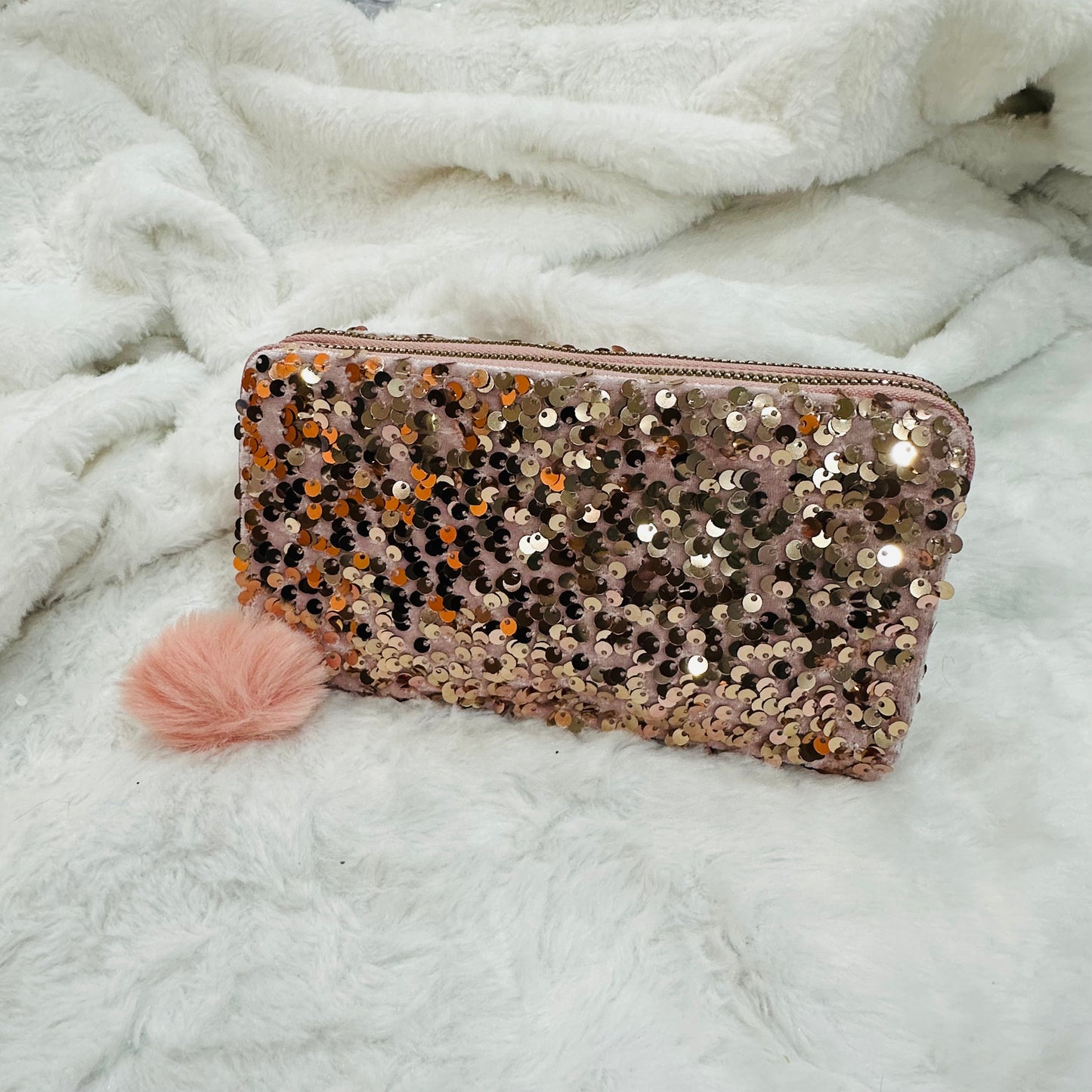 Clutch for Girls – Stylish Sequins Double Zip Clutch for Women and Girls | Elegant Bridal Party Handbag | Wedding & Festive Evening Purse