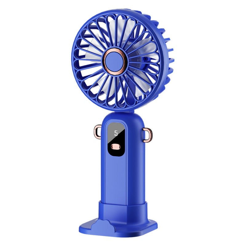 Handheld Fan, Mini Portable Fan USB Rechargeable, Small Pocket Fan 5 Speeds with Lanyard and Base, Built-in 1200mAh Battery USB Desk Fan Foldable for Office, Outdoor, Home, School