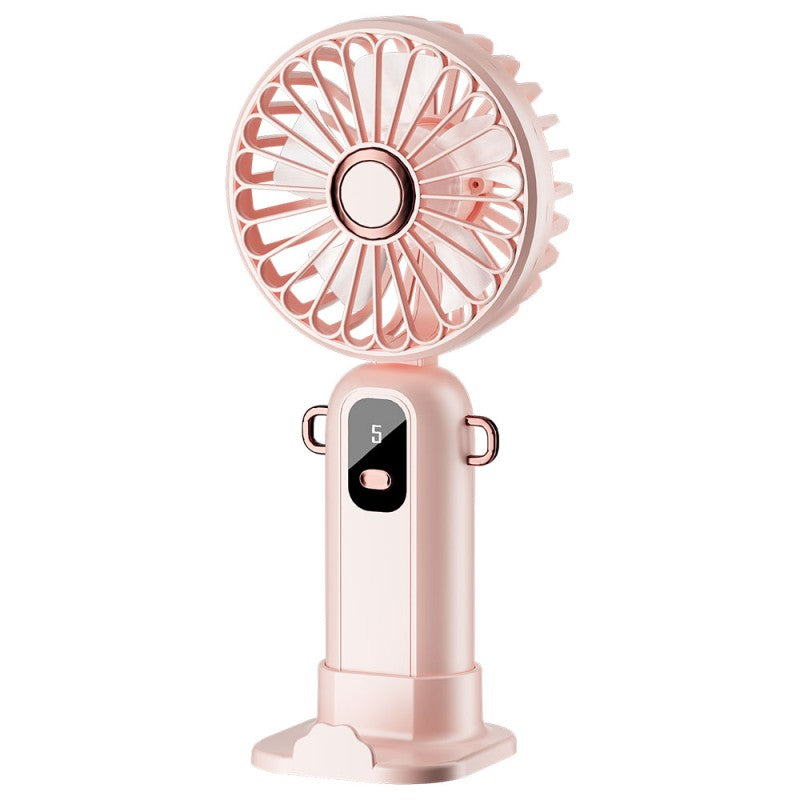 Handheld Fan, Mini Portable Fan USB Rechargeable, Small Pocket Fan 5 Speeds with Lanyard and Base, Built-in 1200mAh Battery USB Desk Fan Foldable for Office, Outdoor, Home, School