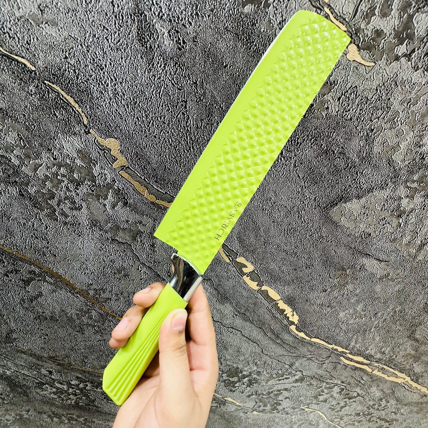 6 Piece Kitchen Knife Set, Stainless Steel, Non-Stick Coated, Colorful Chef Knives for Cutting, Slicing, Dicing, Chopping