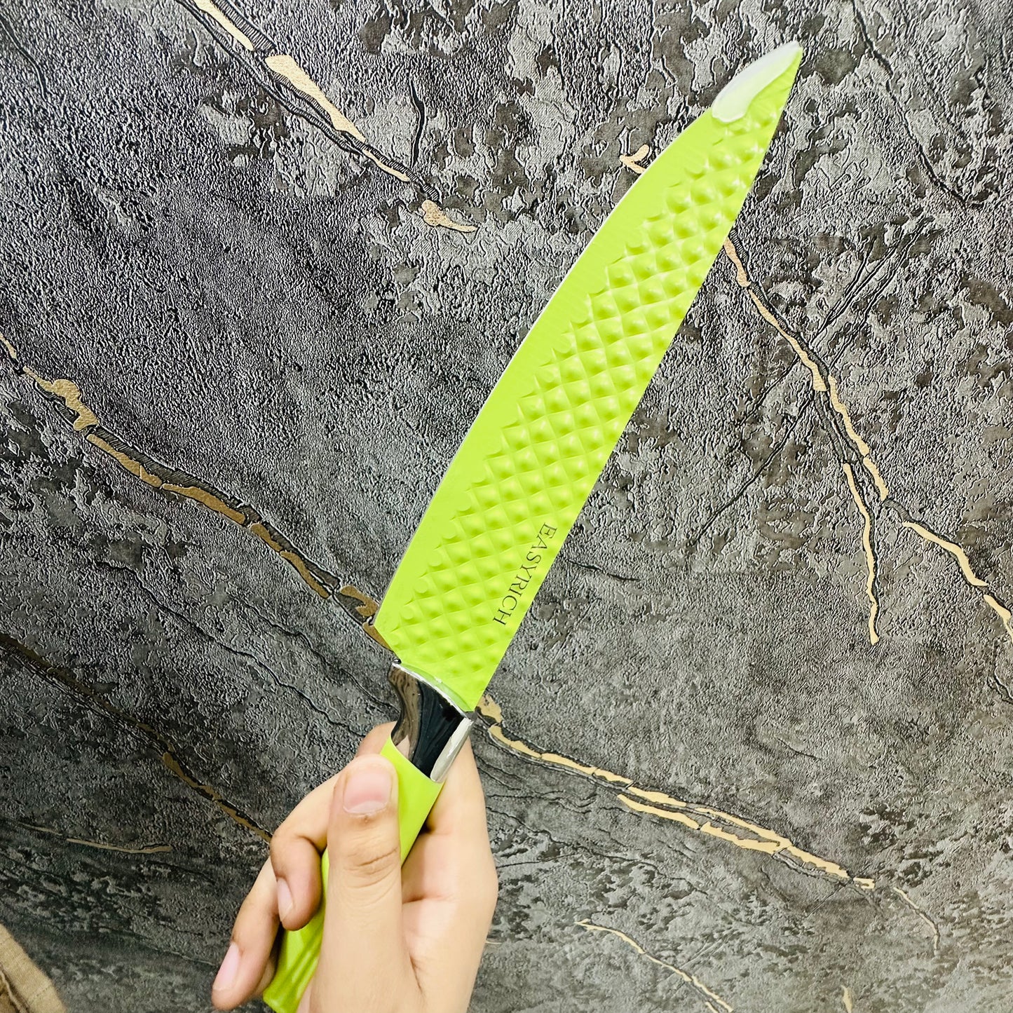 6 Piece Kitchen Knife Set, Stainless Steel, Non-Stick Coated, Colorful Chef Knives for Cutting, Slicing, Dicing, Chopping