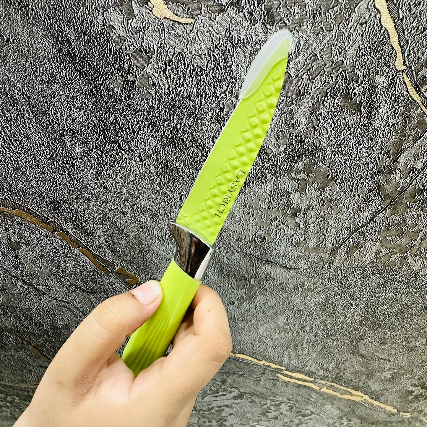 6 Piece Kitchen Knife Set, Stainless Steel, Non-Stick Coated, Colorful Chef Knives for Cutting, Slicing, Dicing, Chopping