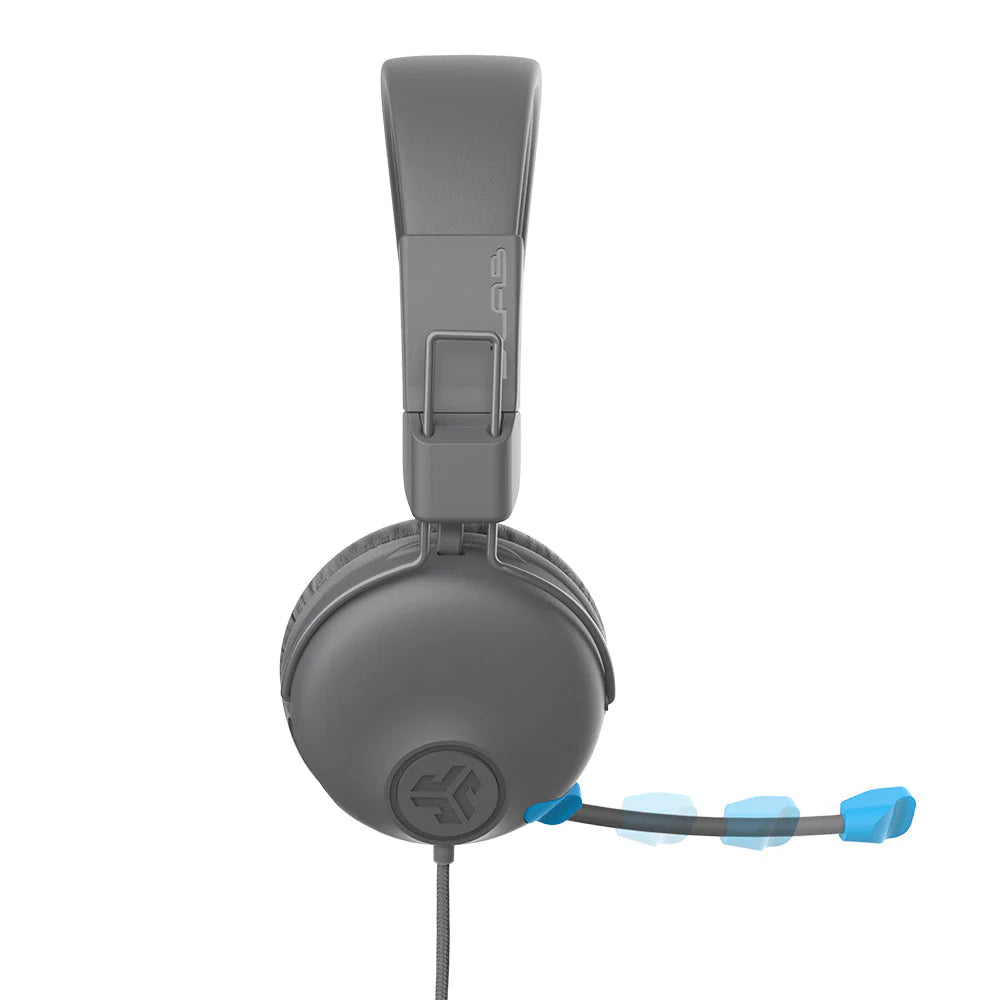 JLab JBuddies Learn On-Ear Kids Headphones, Retractable Boom Mic, Built-in Volume Regulators for Safety, Folding, Adjustable, Great for Schooling Homework and Virtual Classes