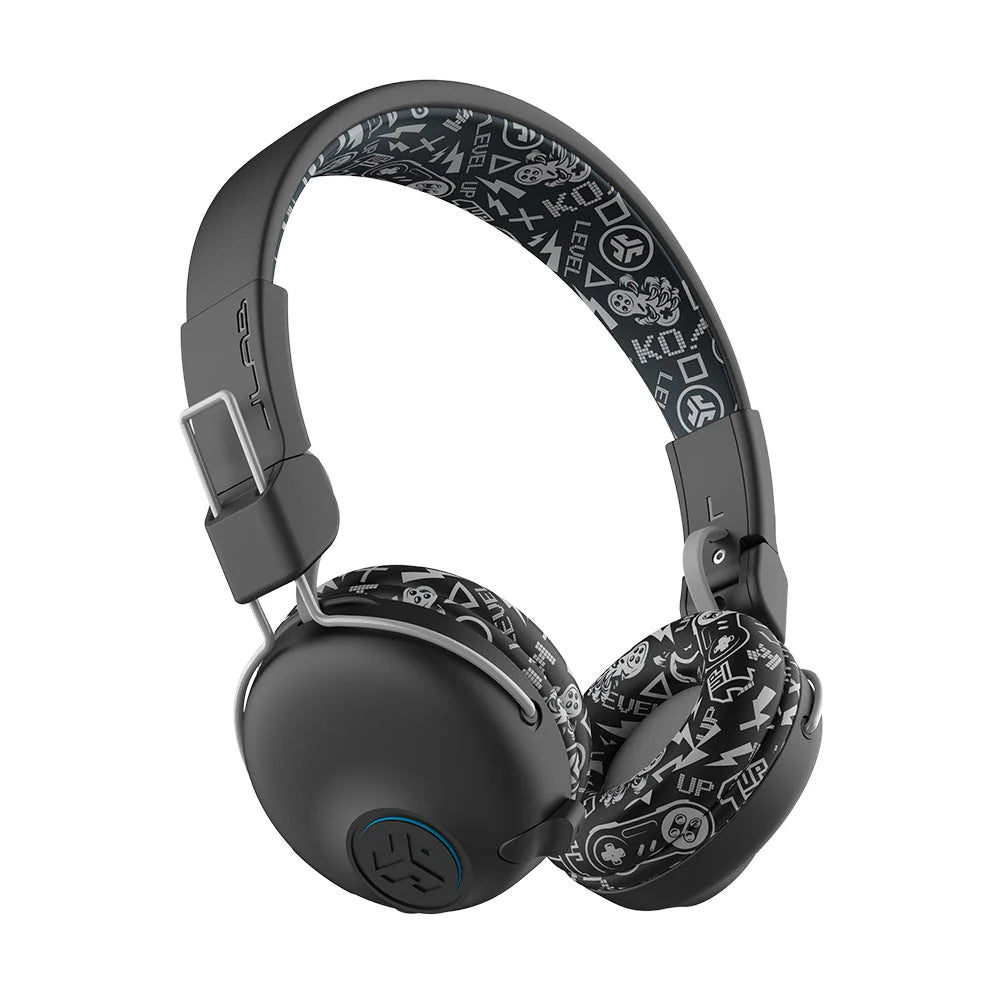 JLab JBuddies Play Gaming Headset, Wireless Headphones, 22+ Hour Bluetooth Playtime on Mobile, Volume Safe, Cable for Gaming PC, Console, Retractable Mic, Quick Mute